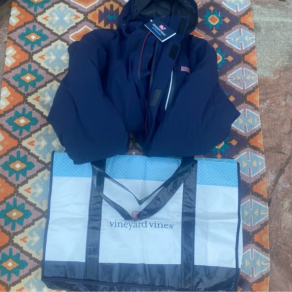NWT Men’s Vineyard Vines NOR’EASTER Down Jacket Full Zip Jet Blue Size SM $295 - Picture 8 of 14